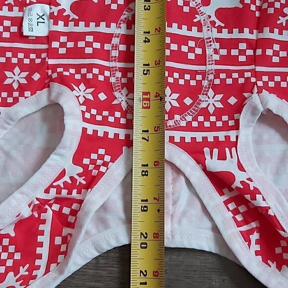Nwot Christmas Red & White Reindeer & Snowflake Dog Pajama Shirt - Size XL - Picture 4 of 5